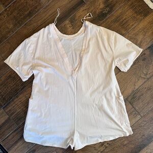 Free People Movement Hot Shot Tee Romper-Ivory
